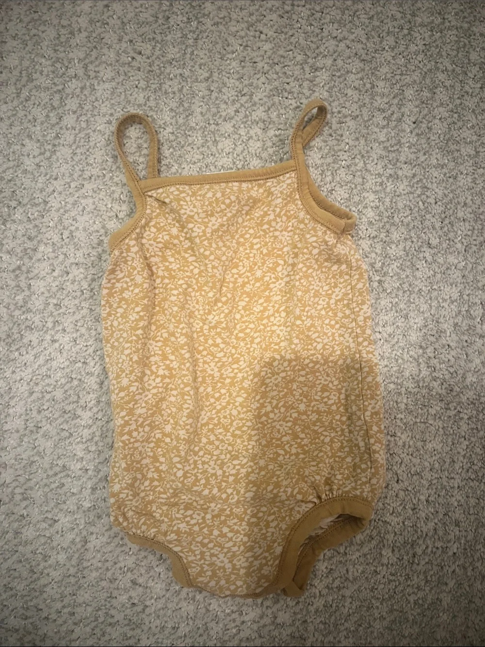H&M Yellow Floral Strap One-Piece Bodysuit